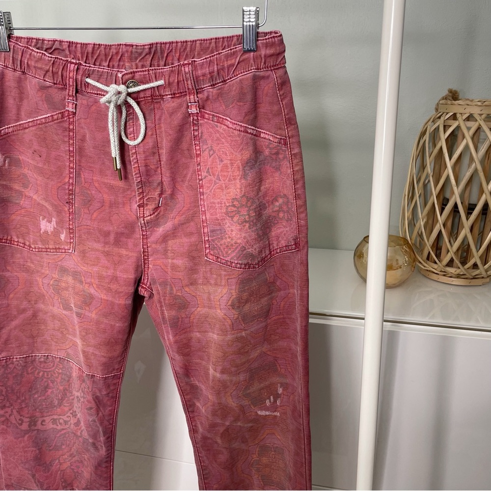 Anthropologie Pilcro Boho Artsy Patchwork High Rise Straight Leg Pants - Picture 7 of 13